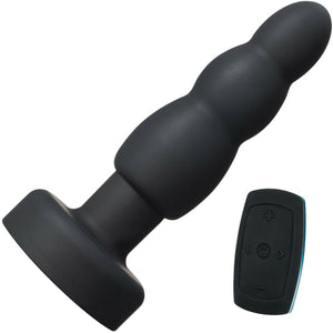 Anal Adventures Propel Plug Platinum Silicone Rechargeable Vibrating Anal Stimulator By Blush - Black