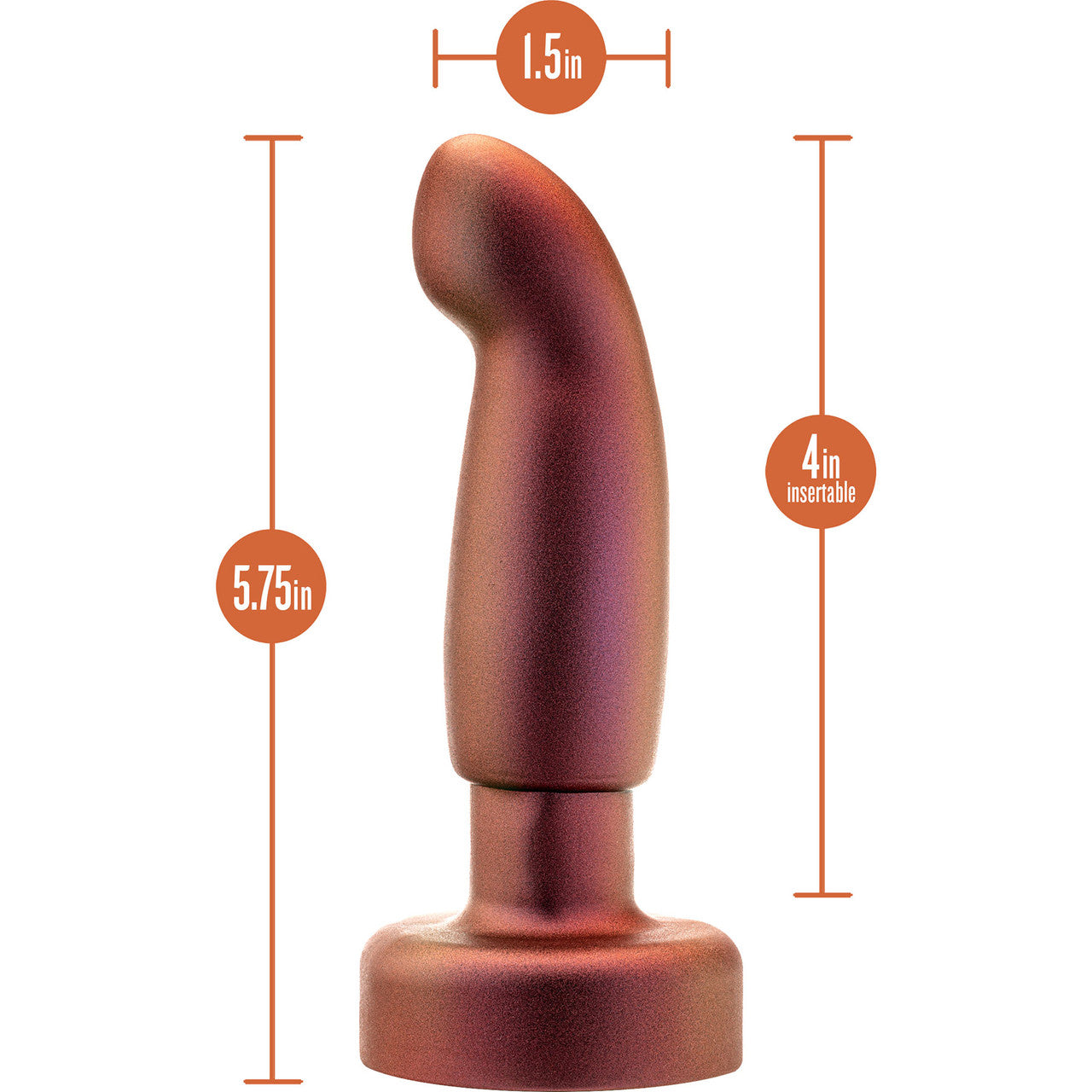 Anal Adventures Matrix Bionic Silicone Vibrating, Gyrating, Rotating Remote Butt Plug By Blush - Cosmic Copper