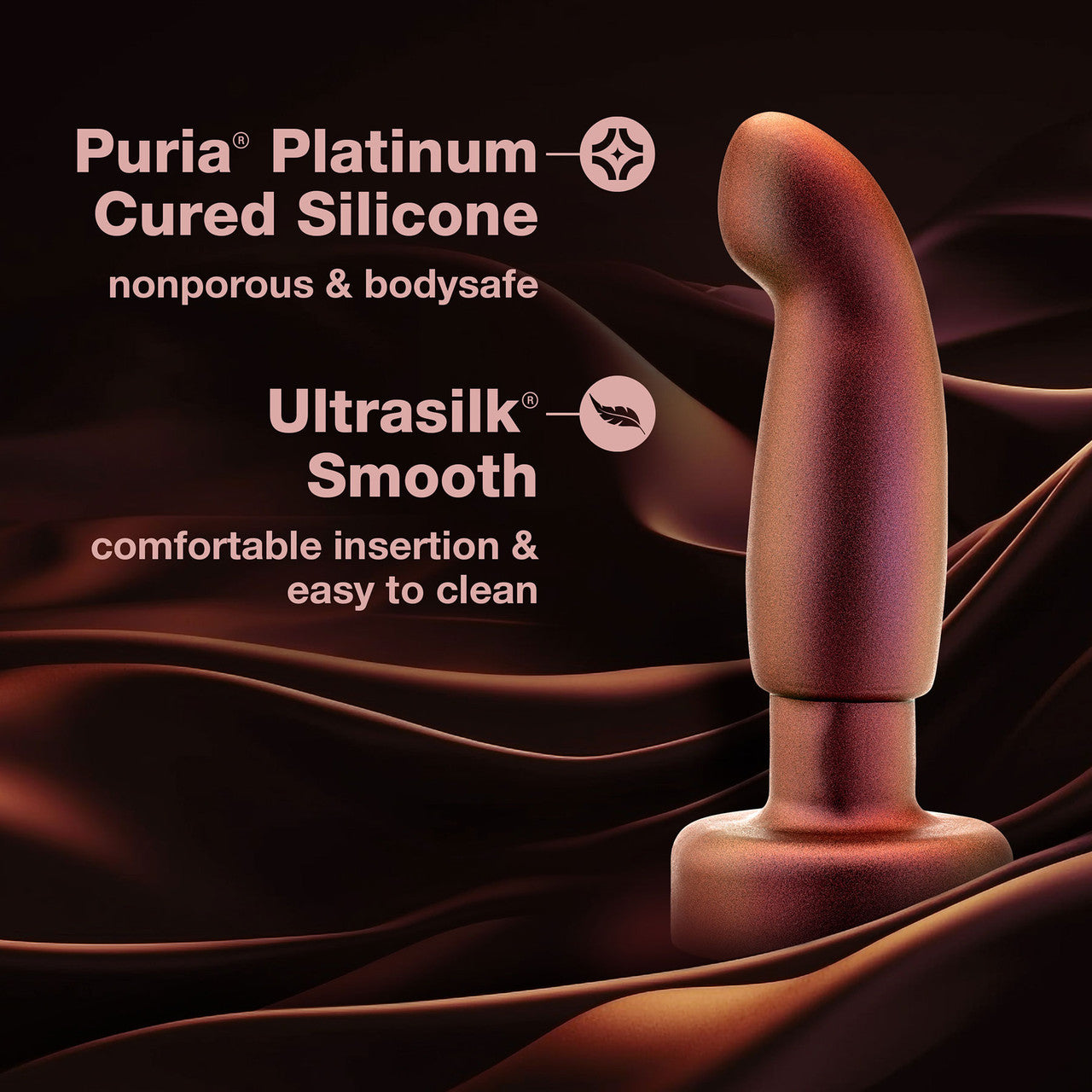 Anal Adventures Matrix Bionic Silicone Vibrating, Gyrating, Rotating Remote Butt Plug By Blush - Cosmic Copper