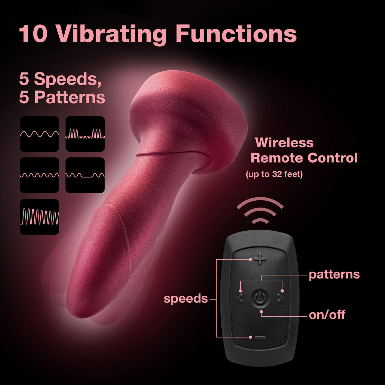 Anal Adventures Matrix Atomic Silicone Vibrating, Gyrating, Rotating Remote Butt Plug By Blush - Martian Wine