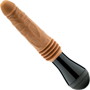 Dr. Skin Dr. Arthur 5" Thrusting, Gyrating & Vibrating Silicone Dildo With Handle By Blush - Caramel