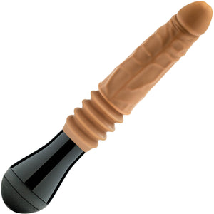 Dr. Skin Dr. Arthur 5" Thrusting, Gyrating & Vibrating Silicone Dildo With Handle By Blush - Caramel