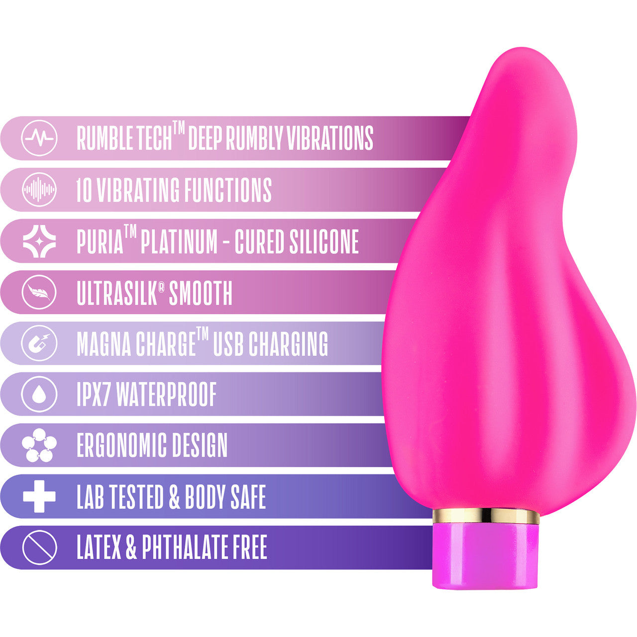 Aria Epic AF Rechargeable Waterproof Silicone Clitoral Vibrator By Blush - Fuchsia