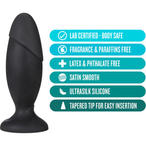 Anal Adventures Platinum Silicone Rocket Butt Plug By Blush - Black