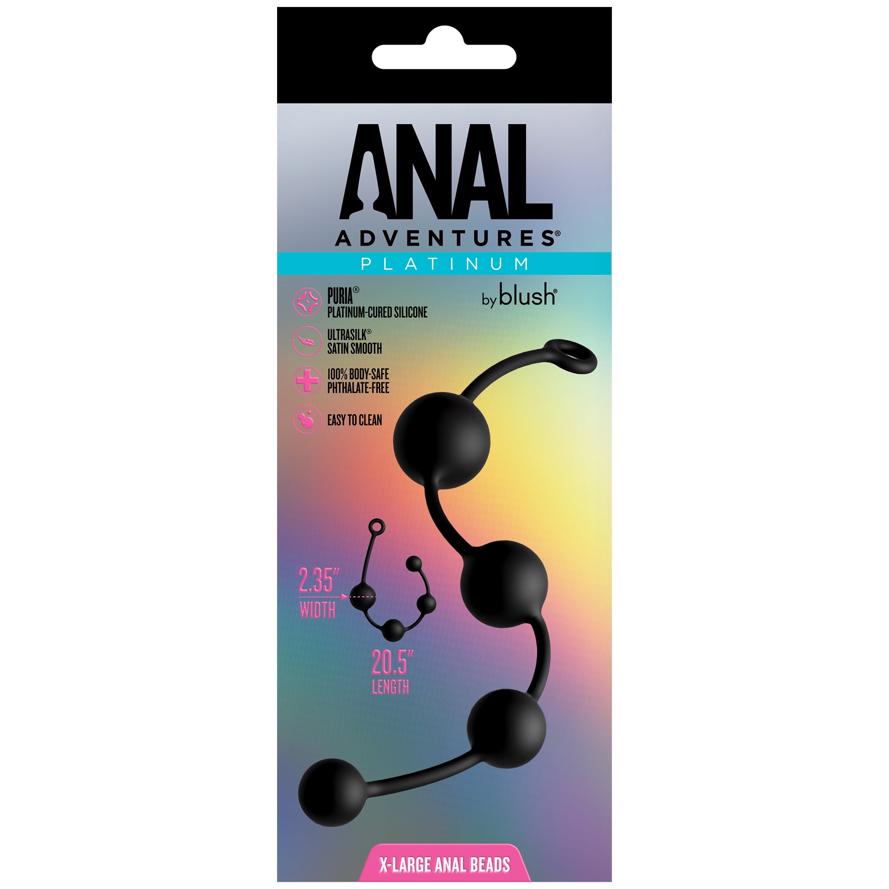 Anal Adventures Platinum Silicone X-Large Anal Beads By Blush
