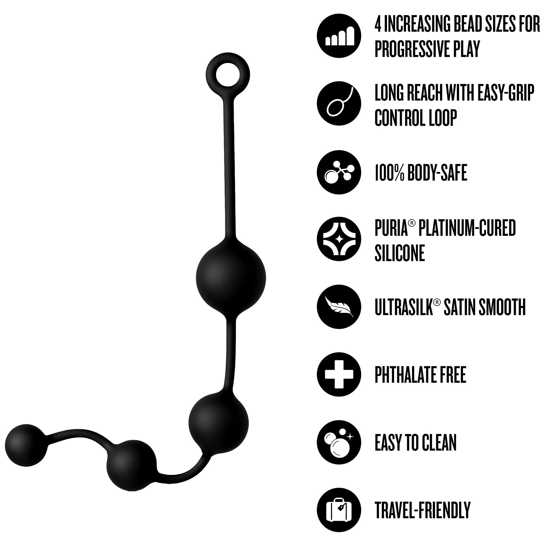 Anal Adventures Platinum Silicone X-Large Anal Beads By Blush