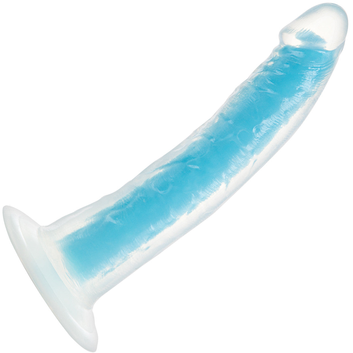 Neo Elite Glow In The Dark 7.5 Inch Dual Density Realistic Silicone Dildo by Blush - Neon Blue