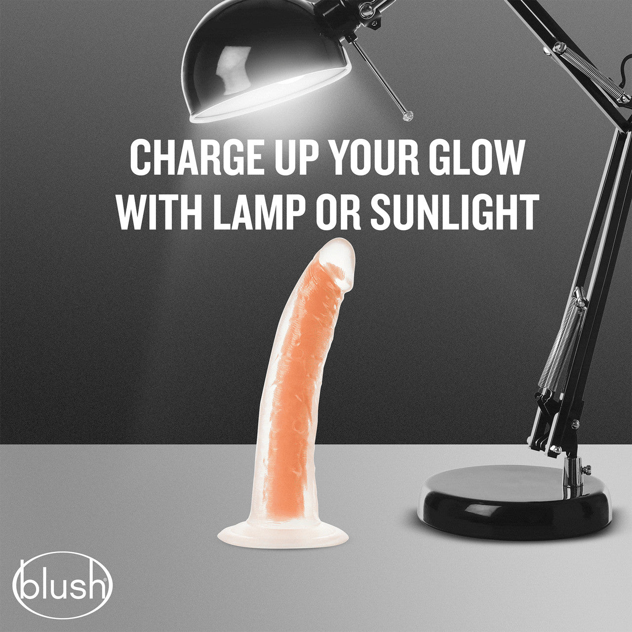 Neo Elite Lavo Glow In The Dark 7.5 Inch Dual Density Realistic Silicone Dildo by Blush - Neon Orange