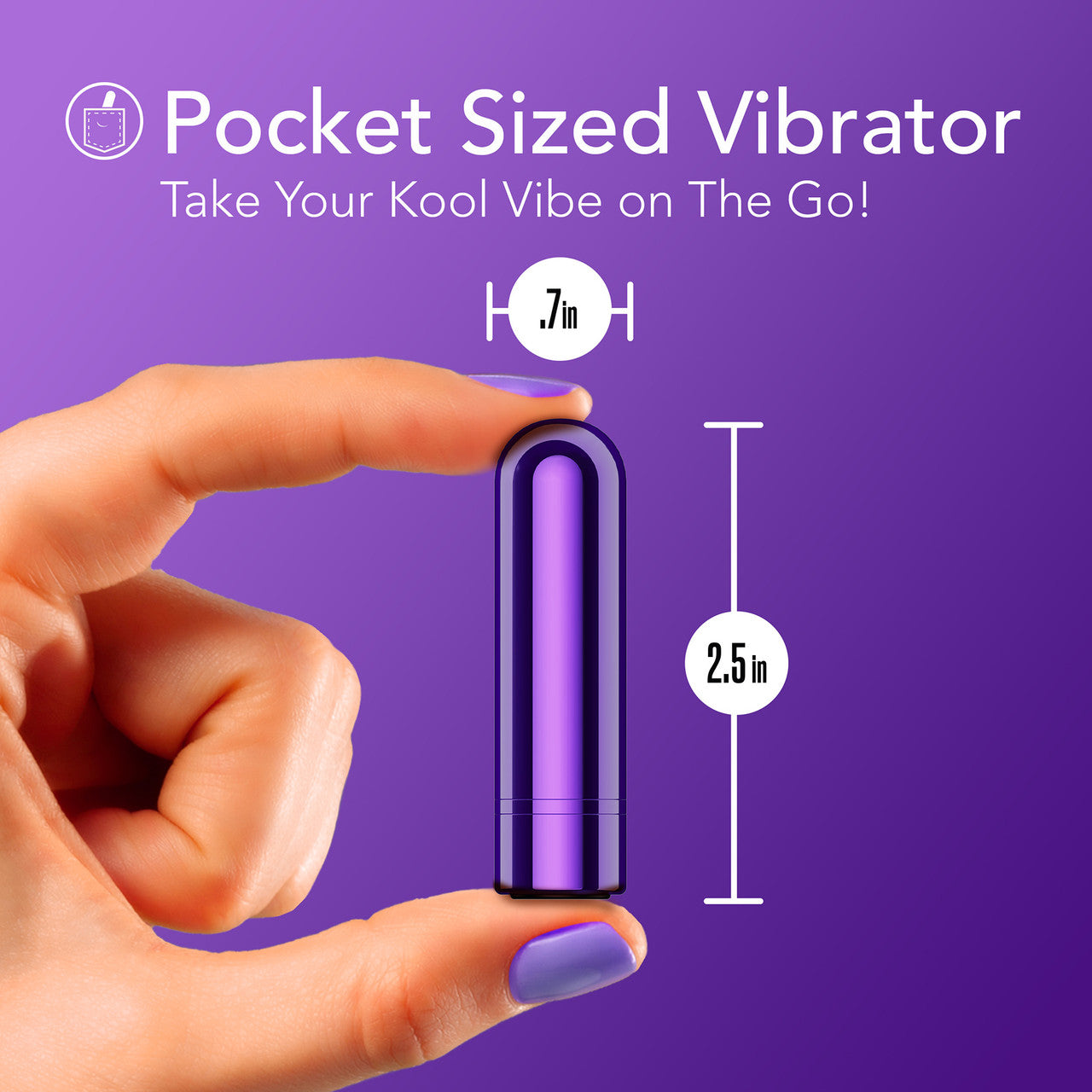 Kool Vibes Rechargeable Mini Bullet Vibrator By Blush - Grape