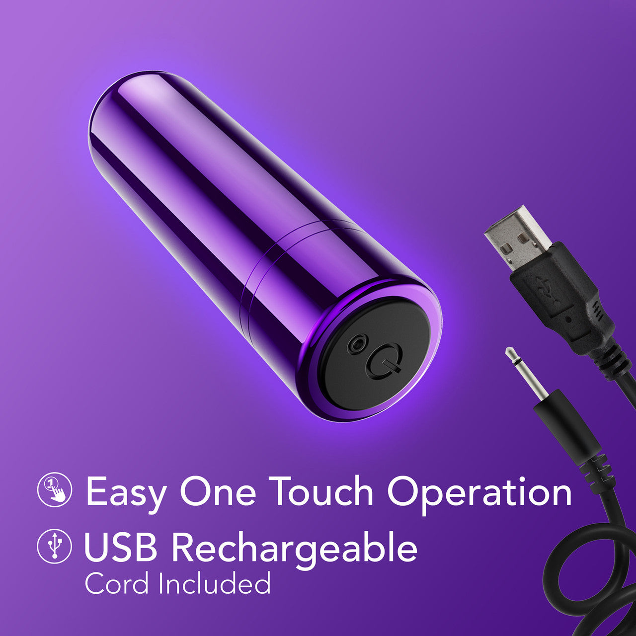 Kool Vibes Rechargeable Mini Bullet Vibrator By Blush - Grape Kool Vibes Rechargeable Mini Bullet Vibrator By Blush - Grape