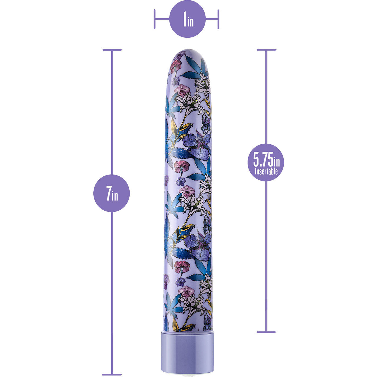 Limited Addiction Floradelic Rechargeable Waterproof Slimline Vibrator By Blush - Purple