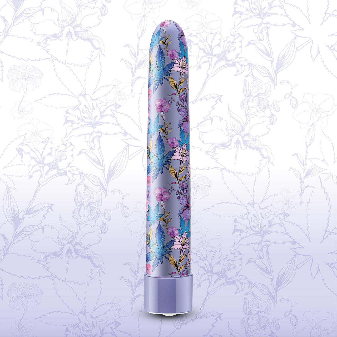 Limited Addiction Floradelic Rechargeable Waterproof Slimline Vibrator By Blush - Purple