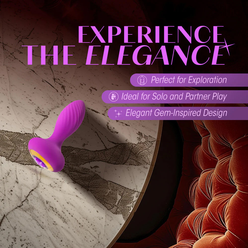 Oh My Gem Charm Rechargeable Silicone Vibrating Butt Plug By Blush - Amethyst