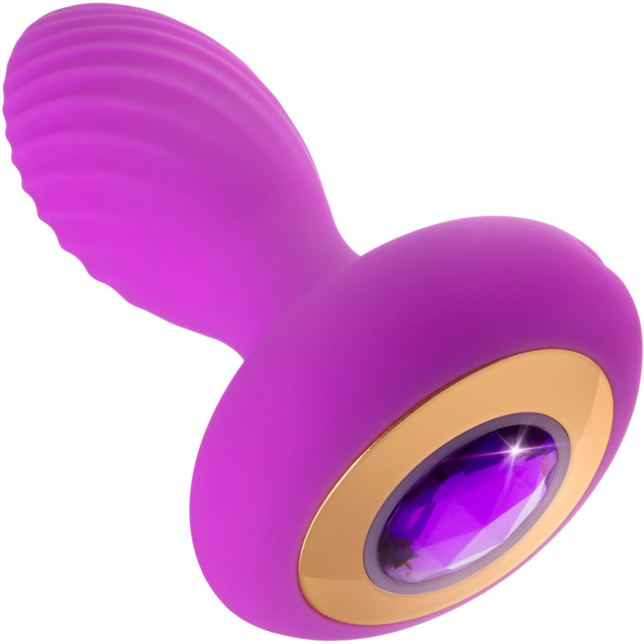 Oh My Gem Charm Rechargeable Silicone Vibrating Butt Plug By Blush - Amethyst