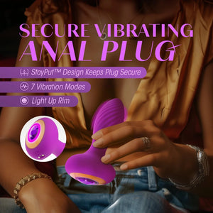 Oh My Gem Charm Rechargeable Silicone Vibrating Butt Plug By Blush - Amethyst