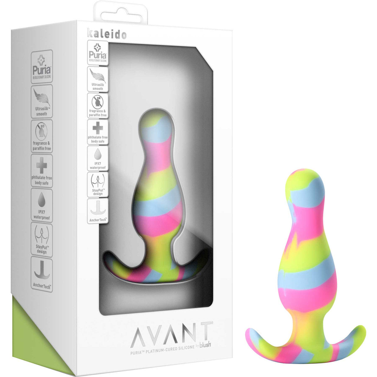 Avant Kaleido Silicone Butt Plug By Blush - Lime