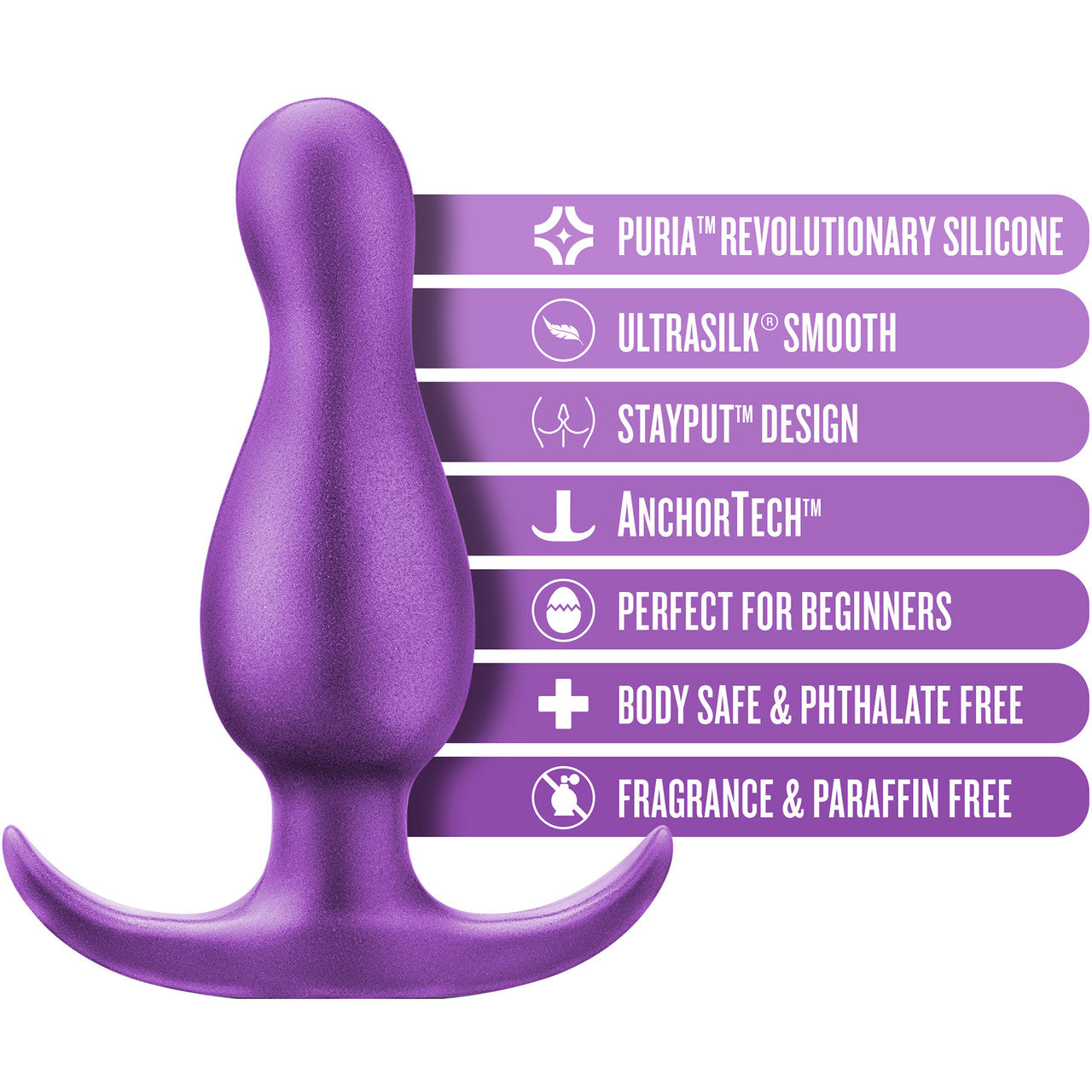 Anal Adventures Matrix Quantum Silicone Butt Plug By Blush - Galactic Purple