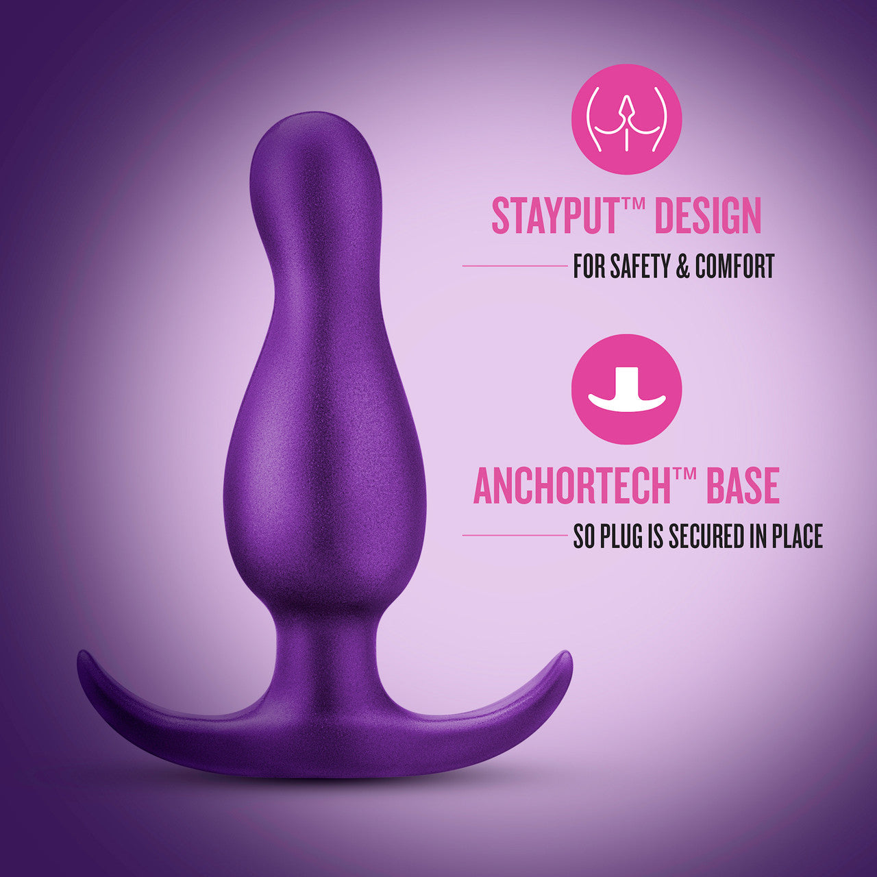 Anal Adventures Matrix Quantum Silicone Butt Plug By Blush - Galactic Purple