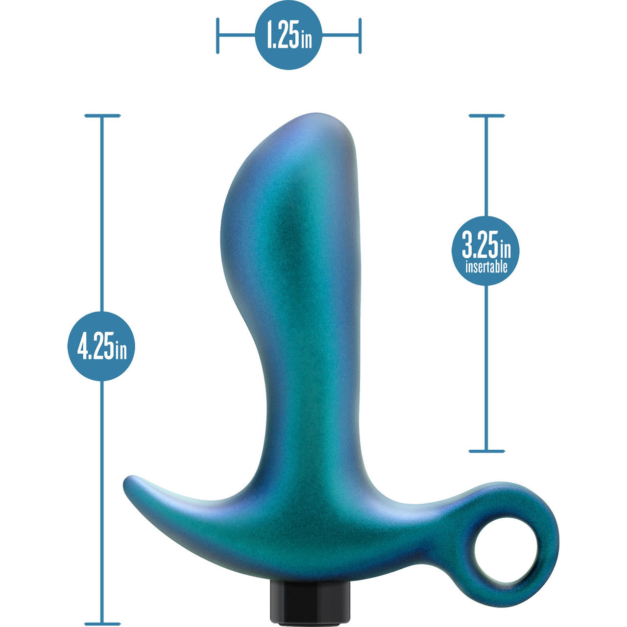 Anal Adventures Matrix Teleportation Silicone Rechargeable Vibrating Butt Plug By Blush - Lunar Blue