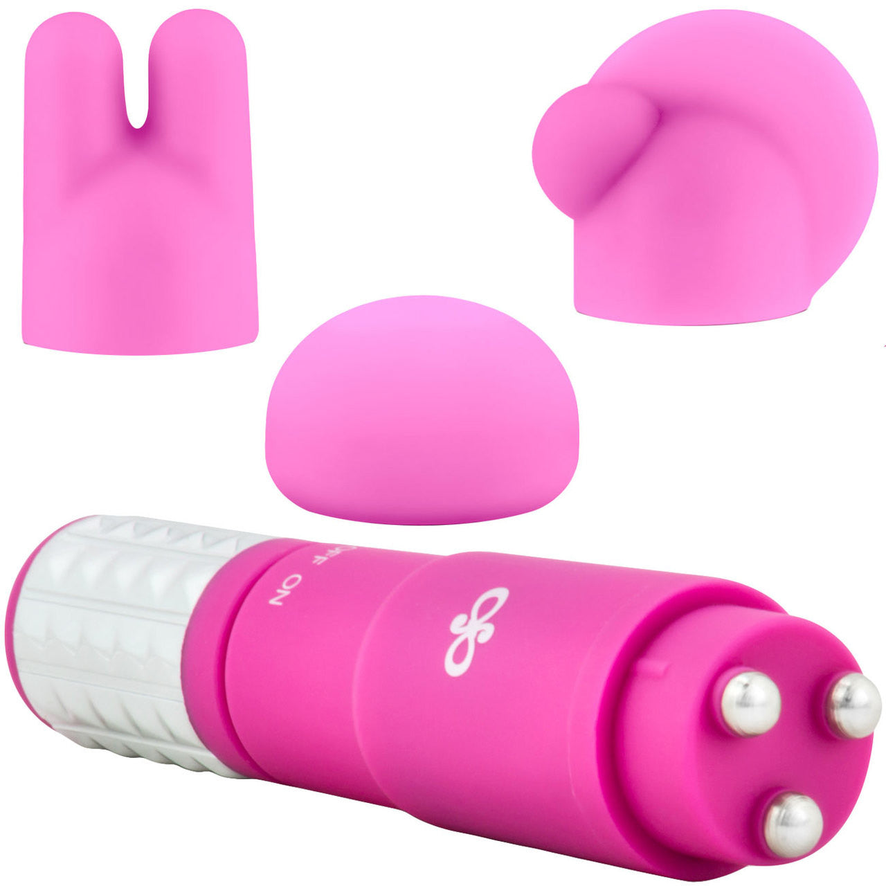 Rose Revitalize Vibrating Bullet Massage Kit With 3 Silicone Attachments By Blush - Pink