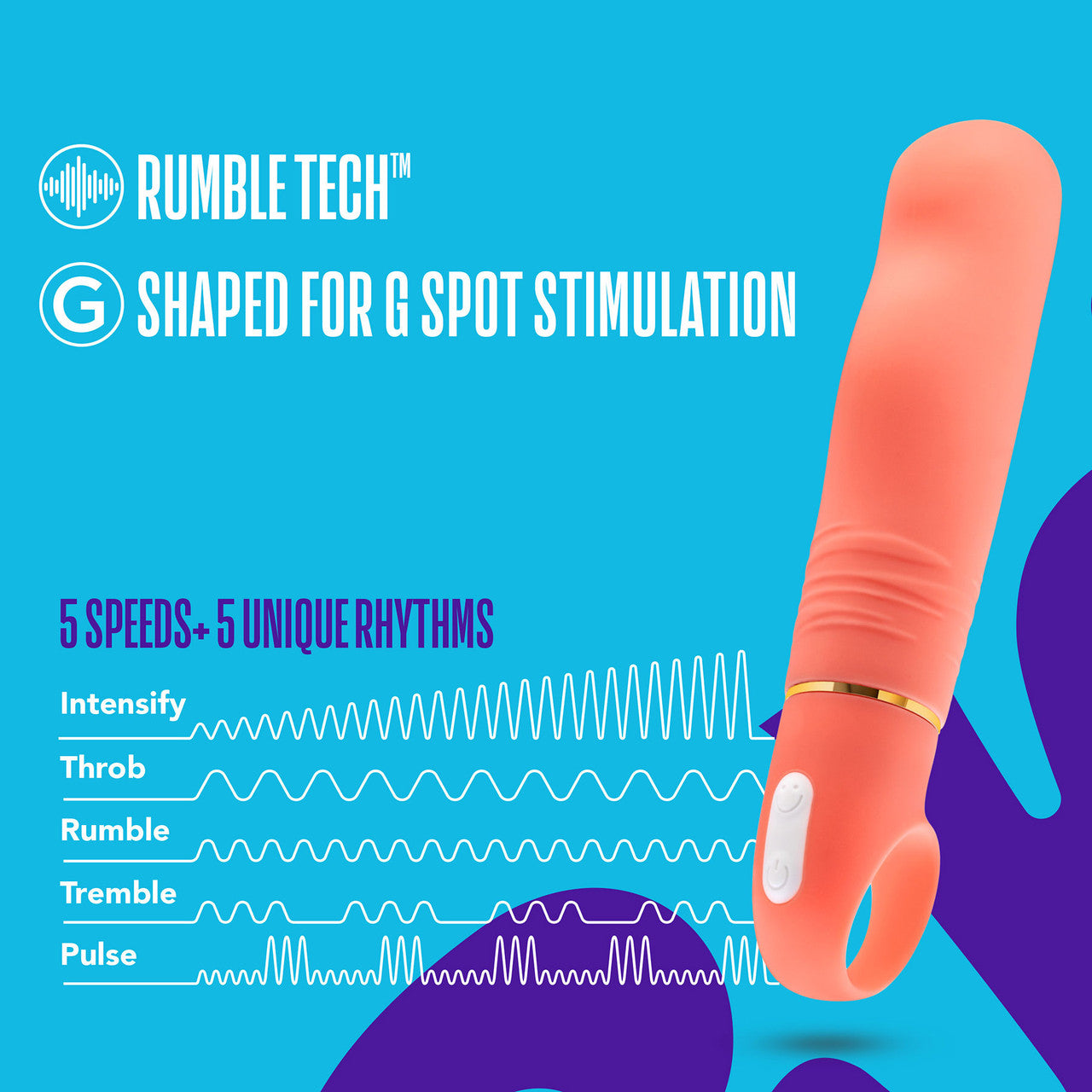 Aria Smokin' AF 10-Function Silicone G-Spot Vibrator By Blush - Coral