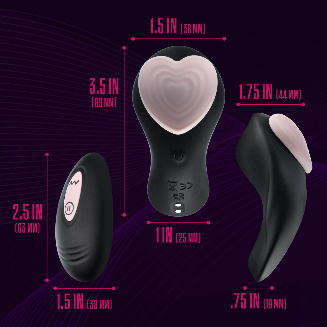 Temptasia Heartbeat Silicone Rechargeable Panty Vibe With Remote By Blush