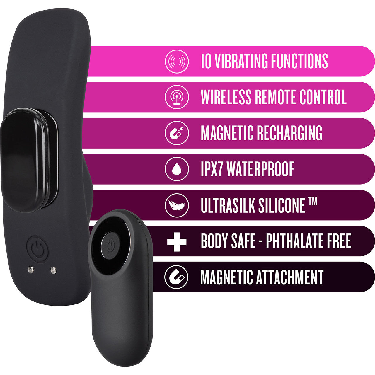 Temptasia Remote Control Silicone Rechargeable Panty Vibe By Blush - Black