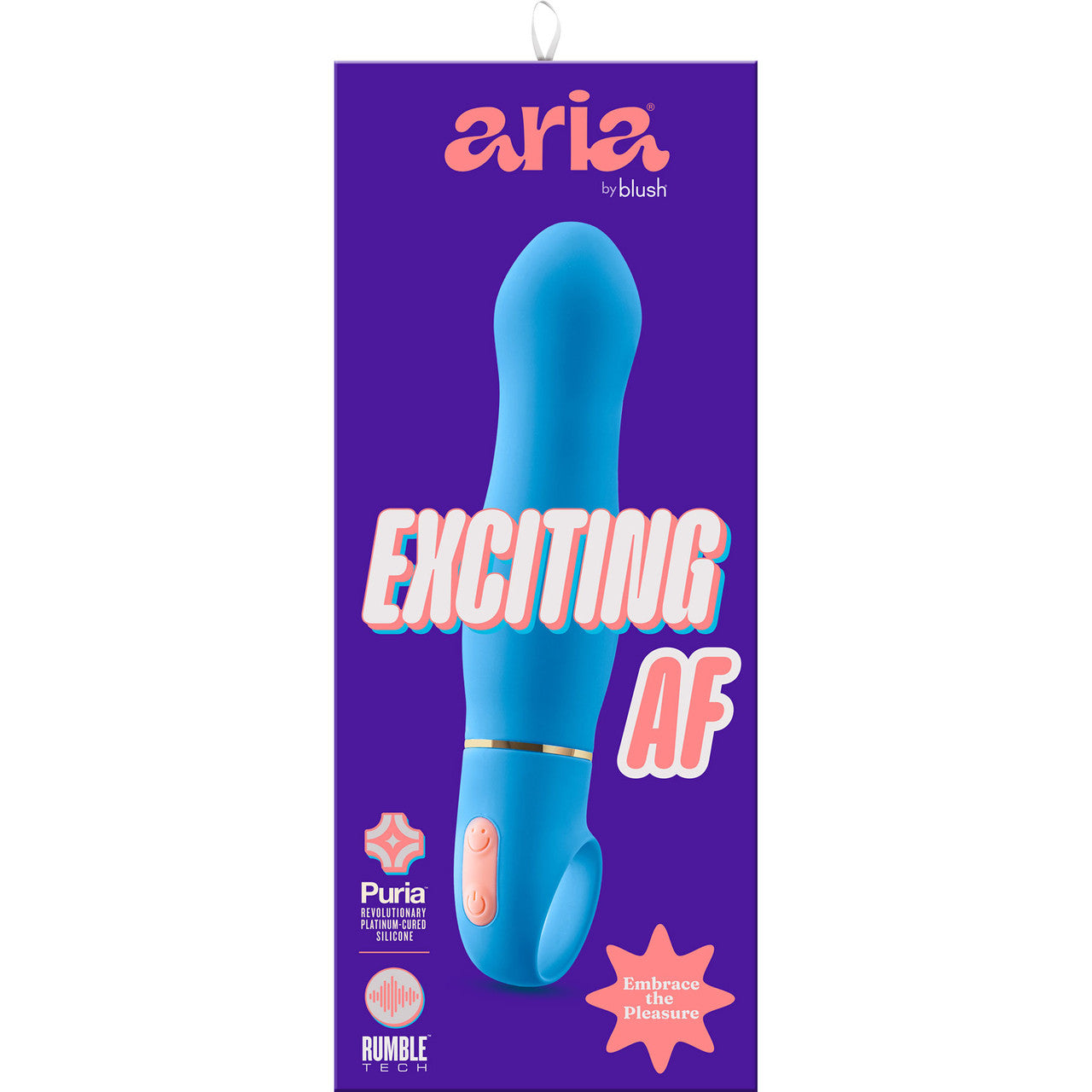 Aria Exciting AF 10-Function Silicone Waterproof Vibrator By Blush - Blue