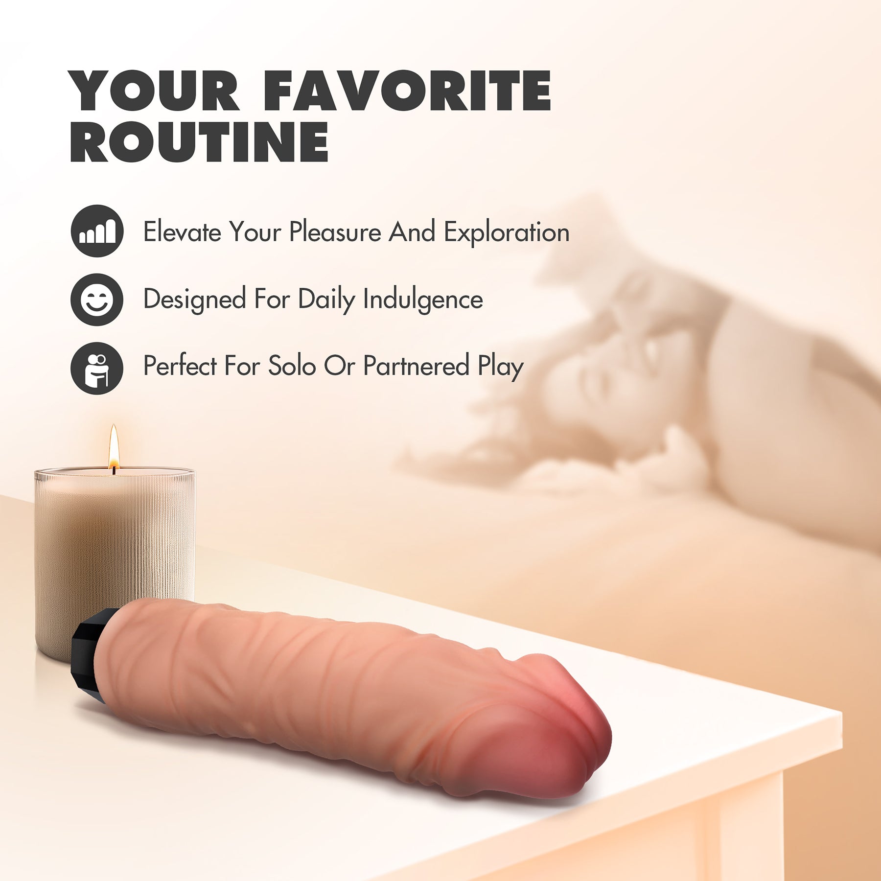 Dr. Skin Silicone Dr. Hunt Waterproof Vibrating 8.75" Dildo By Blush