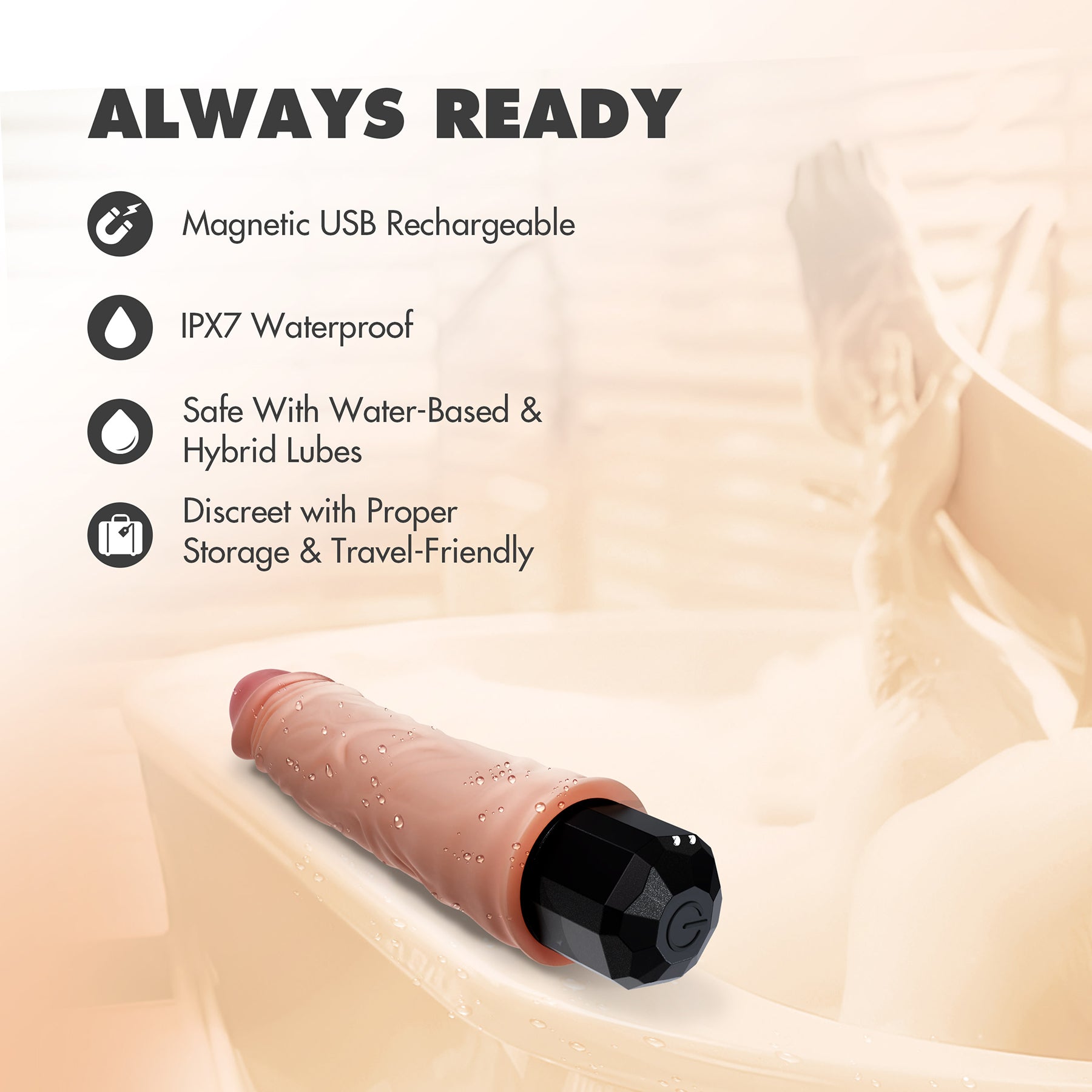 Dr. Skin Silicone Dr. Hunt Waterproof Vibrating 8.75" Dildo By Blush