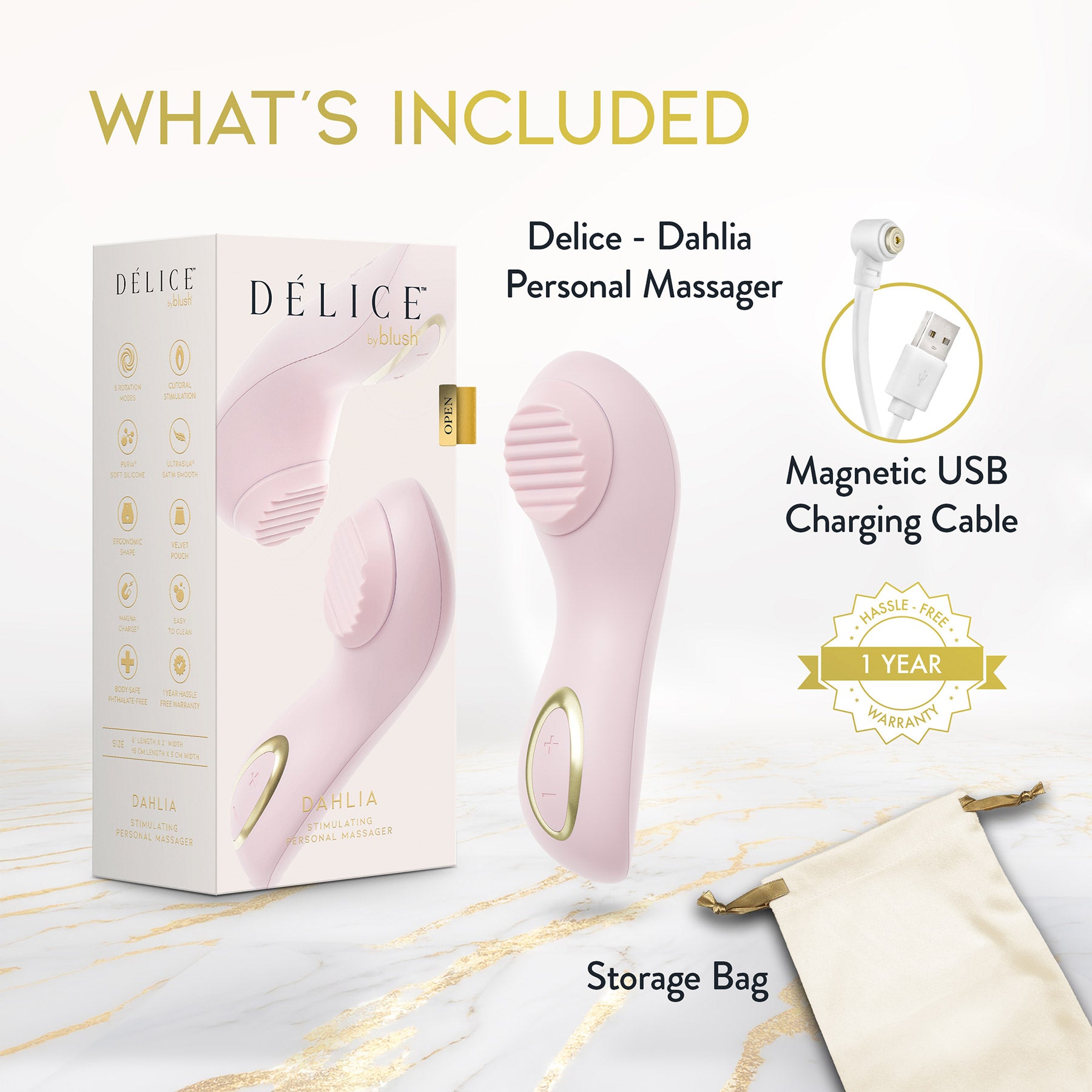 Délice Dahlia Rechargeable Silicone Stimulating Clitoral Massager By Blush