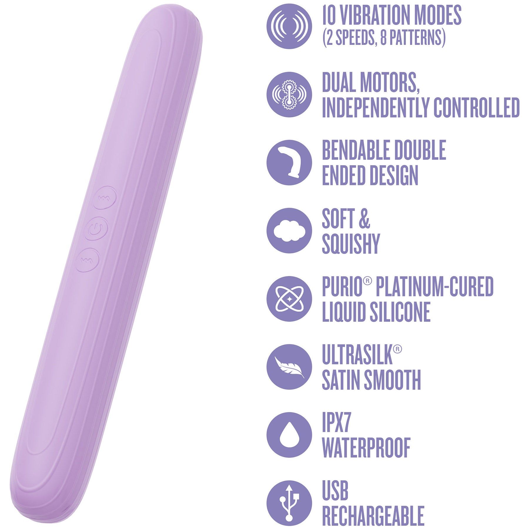 Play With Me Rechargeable Silicone Double Ended Vibrator