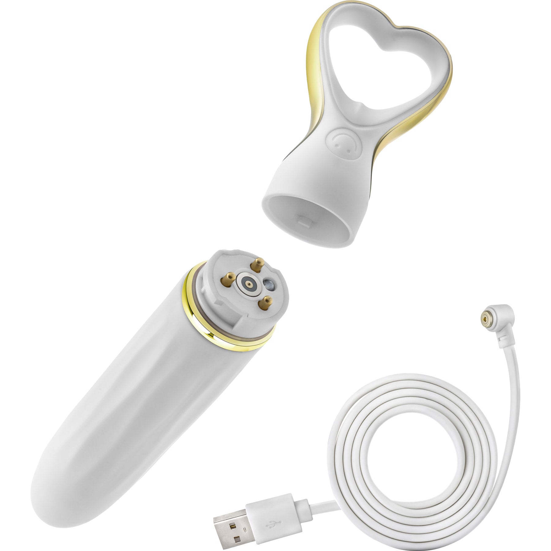 Delice Heartthrob Textured Rechargeable Silicone Vibrator By Blush - White Bouquet