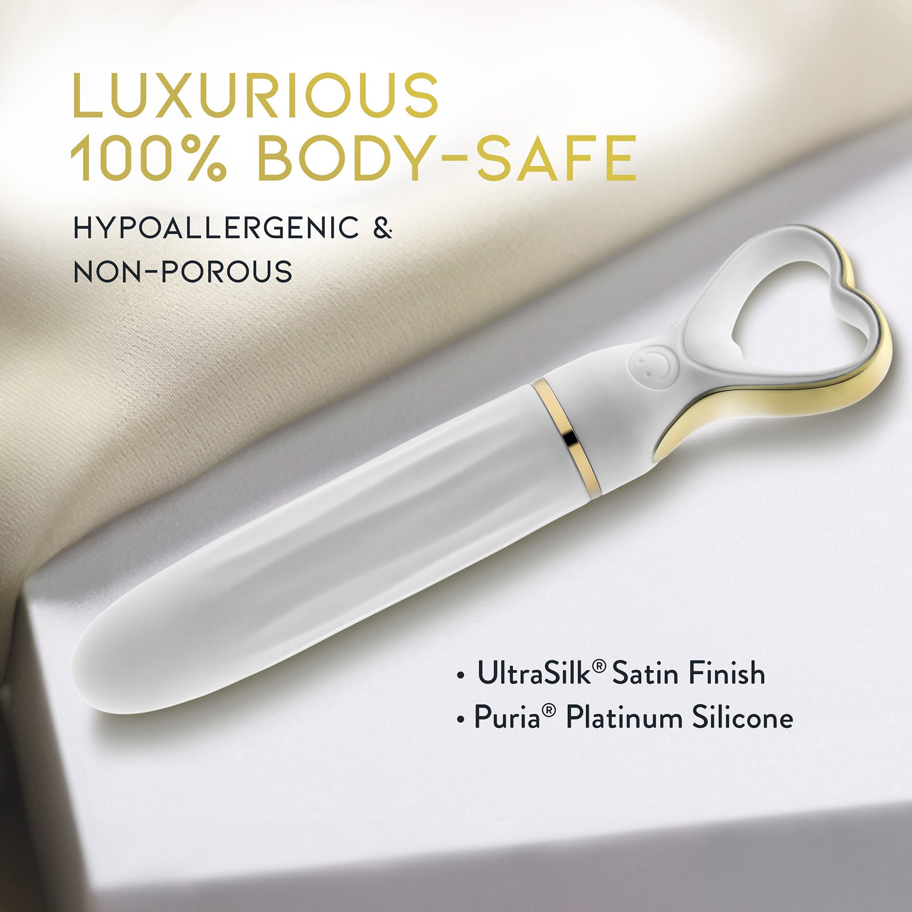 Delice Heartthrob Textured Rechargeable Silicone Vibrator By Blush - White Bouquet