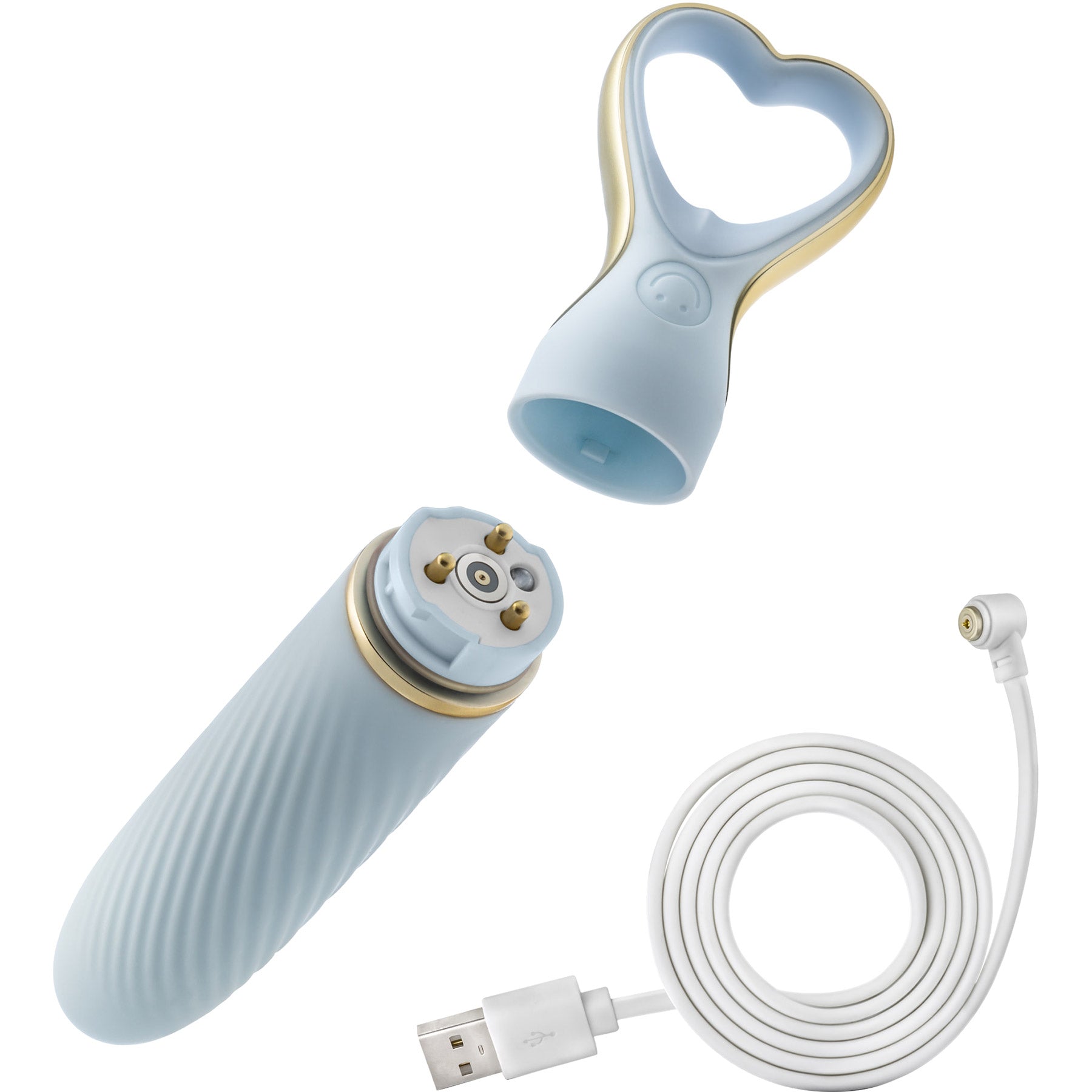 Delice Heartthrob Textured Rechargeable Silicone Vibrator By Blush - Something Blue