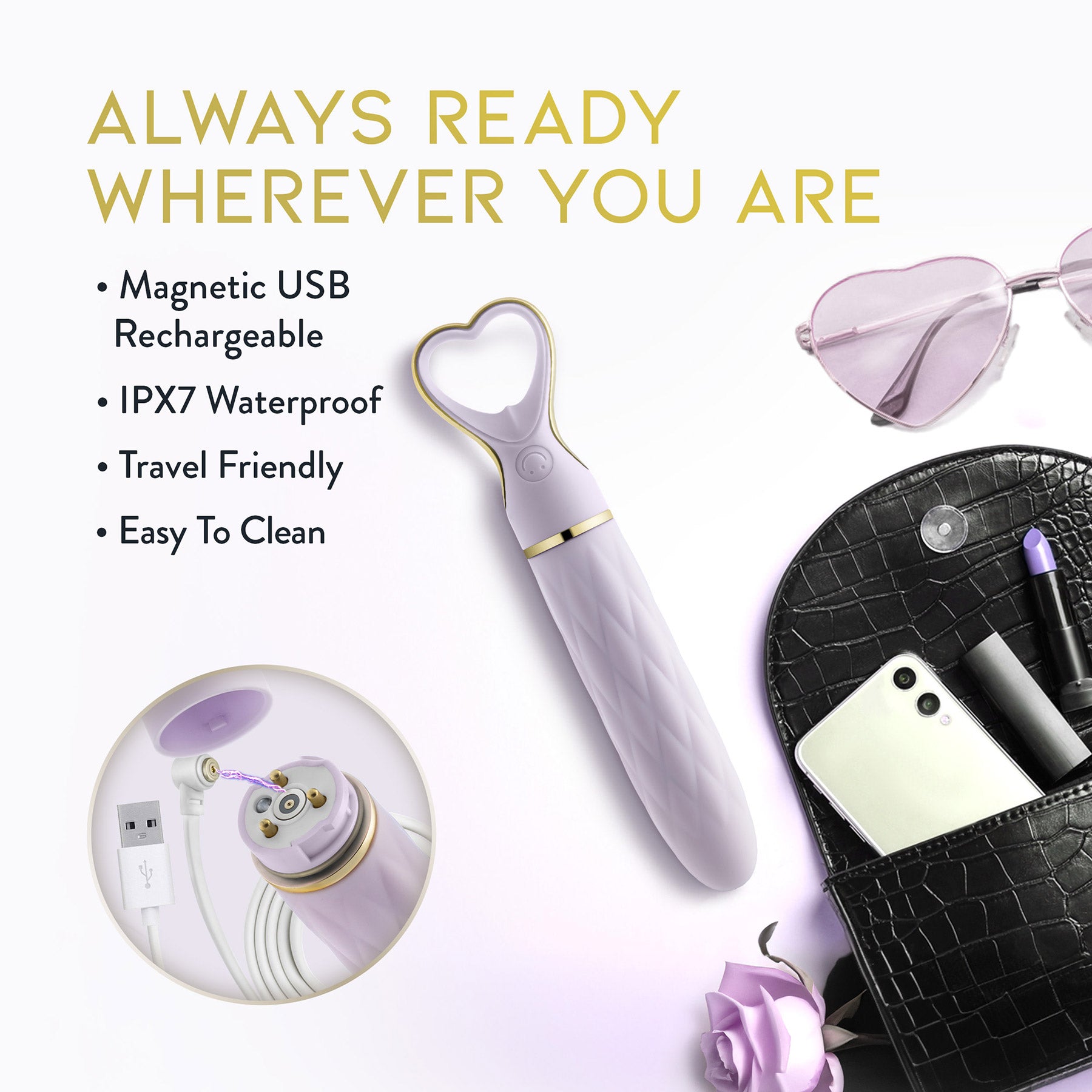 Delice Heartthrob Textured Rechargeable Silicone Vibrator By Blush - Lavender Love