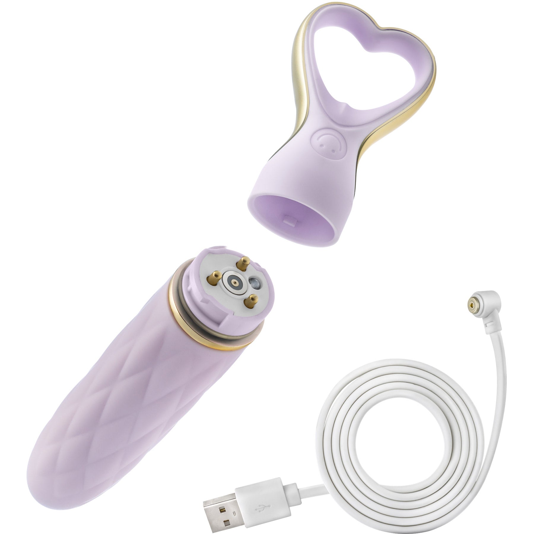 Delice Heartthrob Textured Rechargeable Silicone Vibrator By Blush - Lavender Love