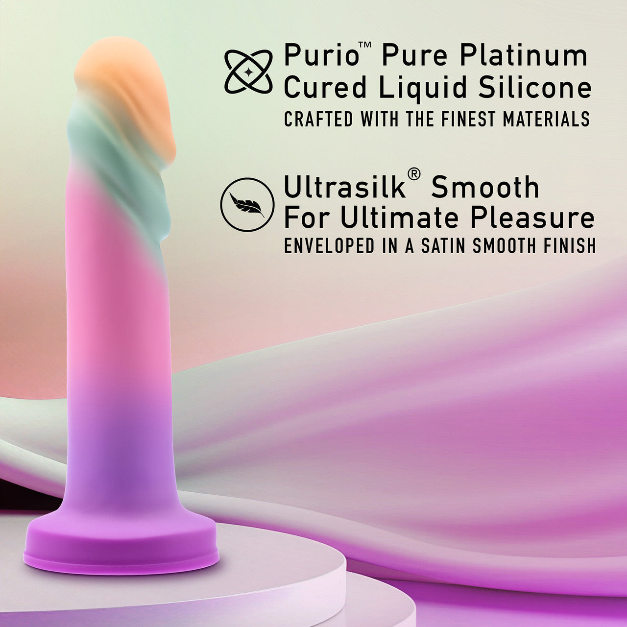 Avant Sunrise Gaze 7.5" Silicone Suction Cup Dildo By Blush - Sherbet