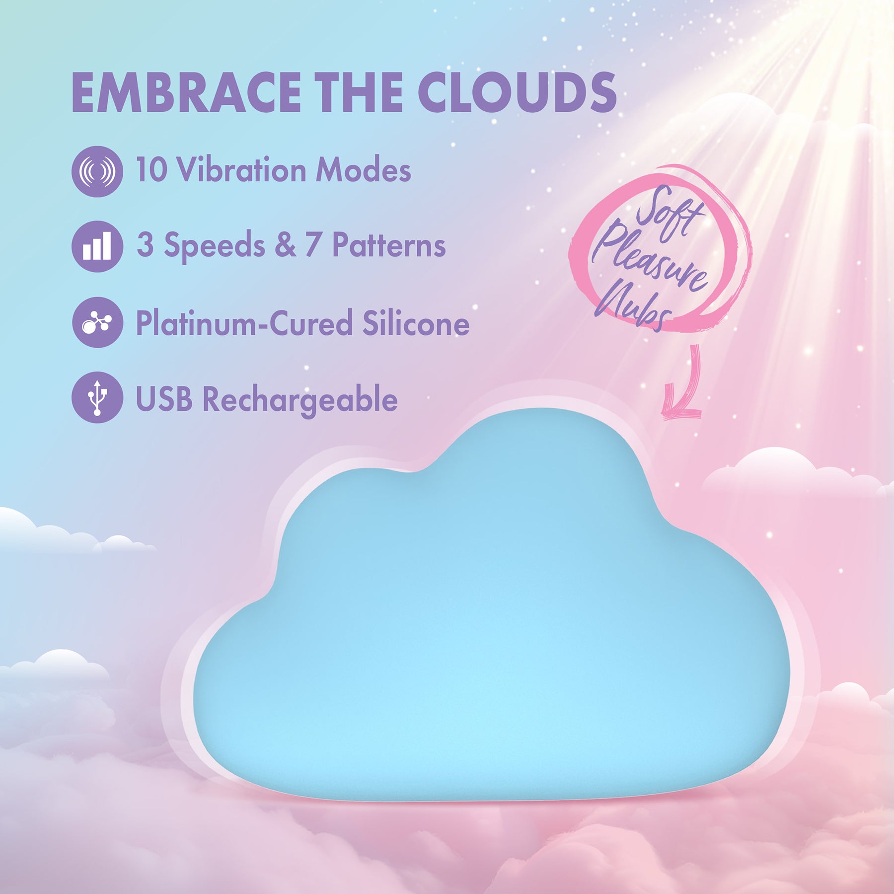 Play With Me Cuddle Cloud Silicone Rechargeable Clitoral Stimulator By Blush