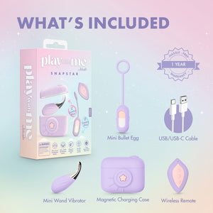 Play With Me Snapstar Silicone Rechargeable Mini Vibrator Set By Blush