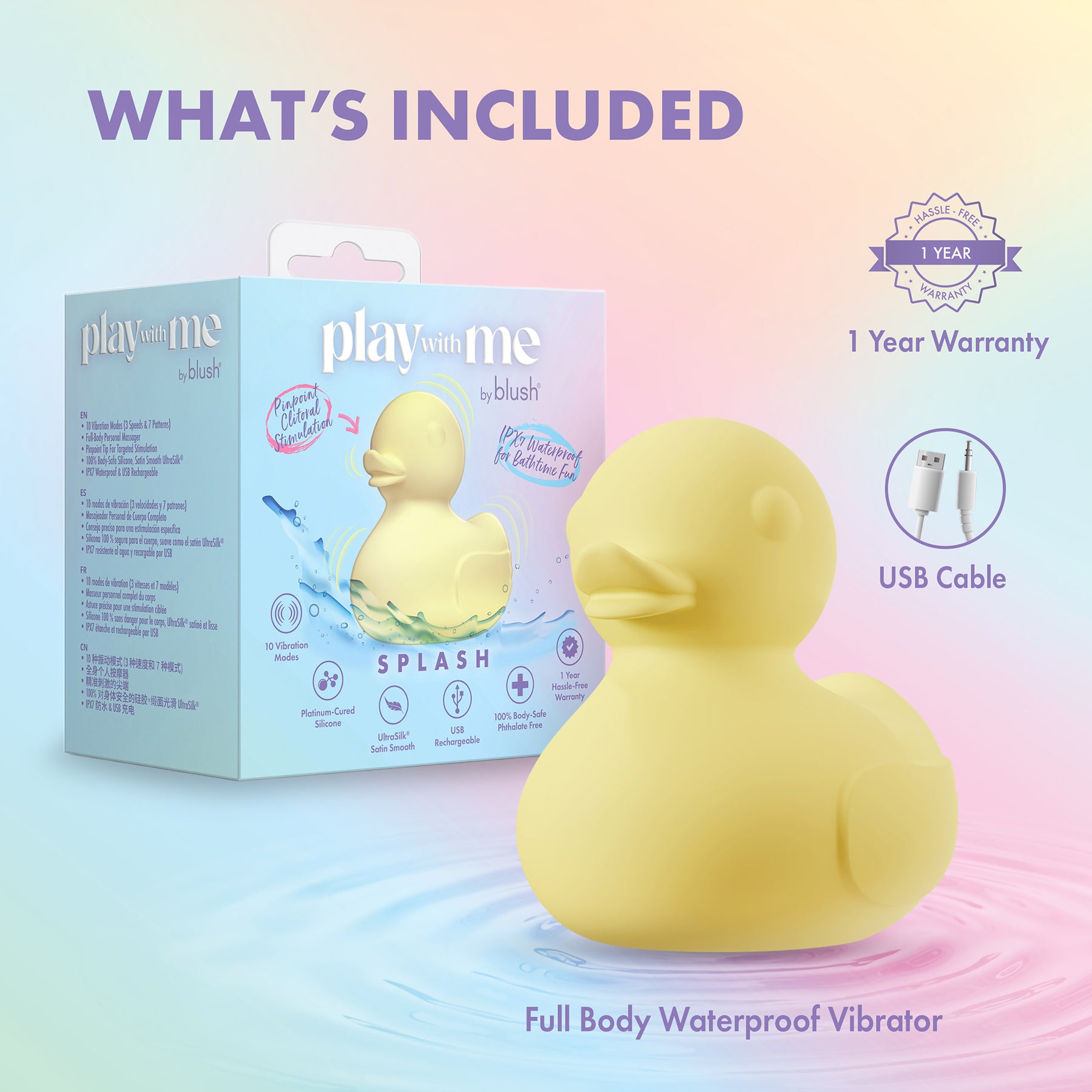 Play With Me Splash Ducky Rechargeable Silicone Vibrator By Blush