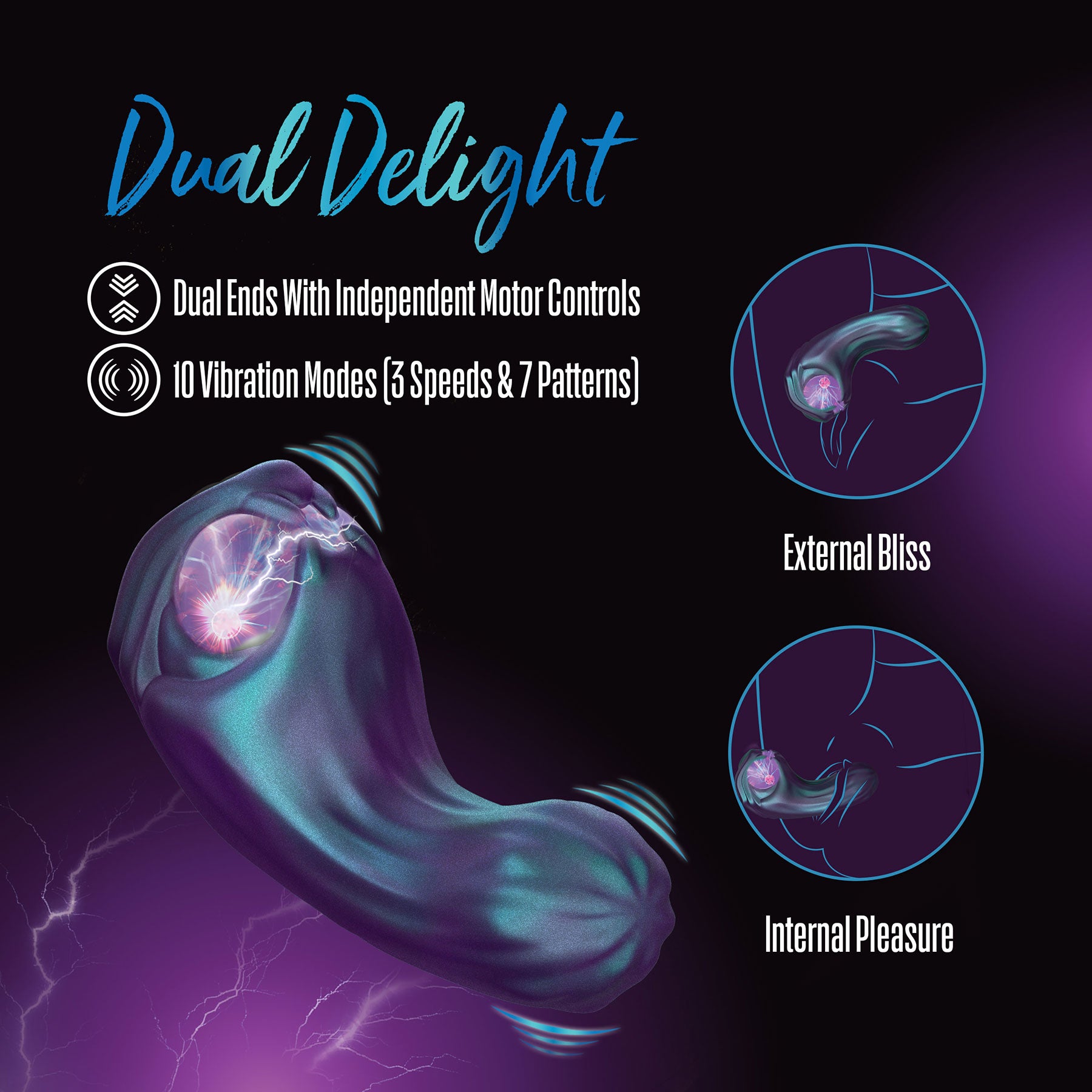 Temptasia By Blush Viper Pulse Vibrator With Mystical Plasma Globe - Dark Millenia