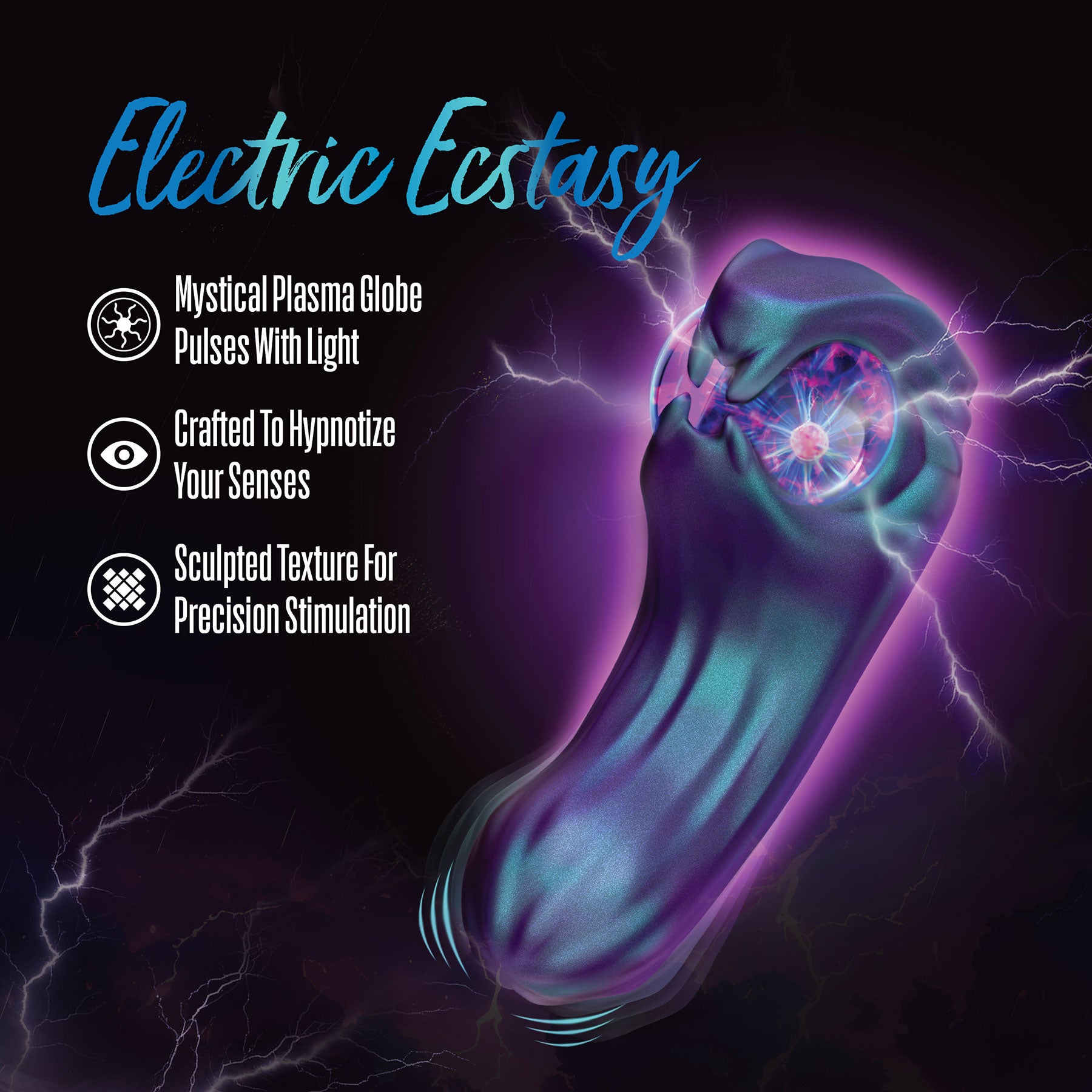 Temptasia By Blush Viper Pulse Vibrator With Mystical Plasma Globe - Dark Millenia