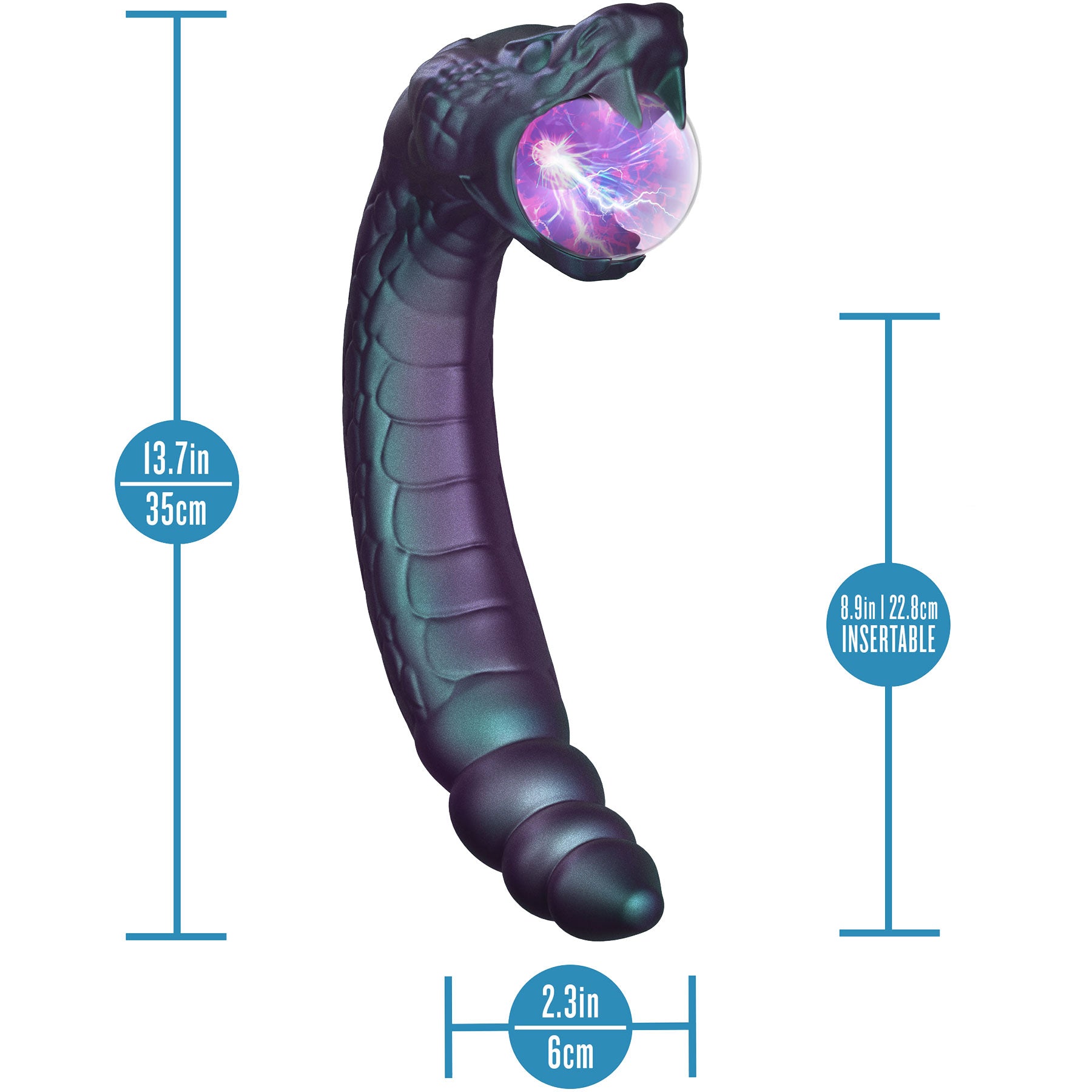Temptasia By Blush Rattle Snake Pulse Vibrator With Mystical Plasma Globe - Dark Millenia
