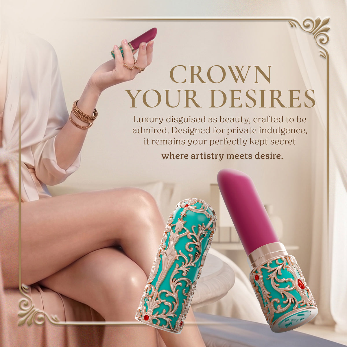 Queens Reign Luxury Silicone Rechargeable Waterproof Lipstick Vibrator