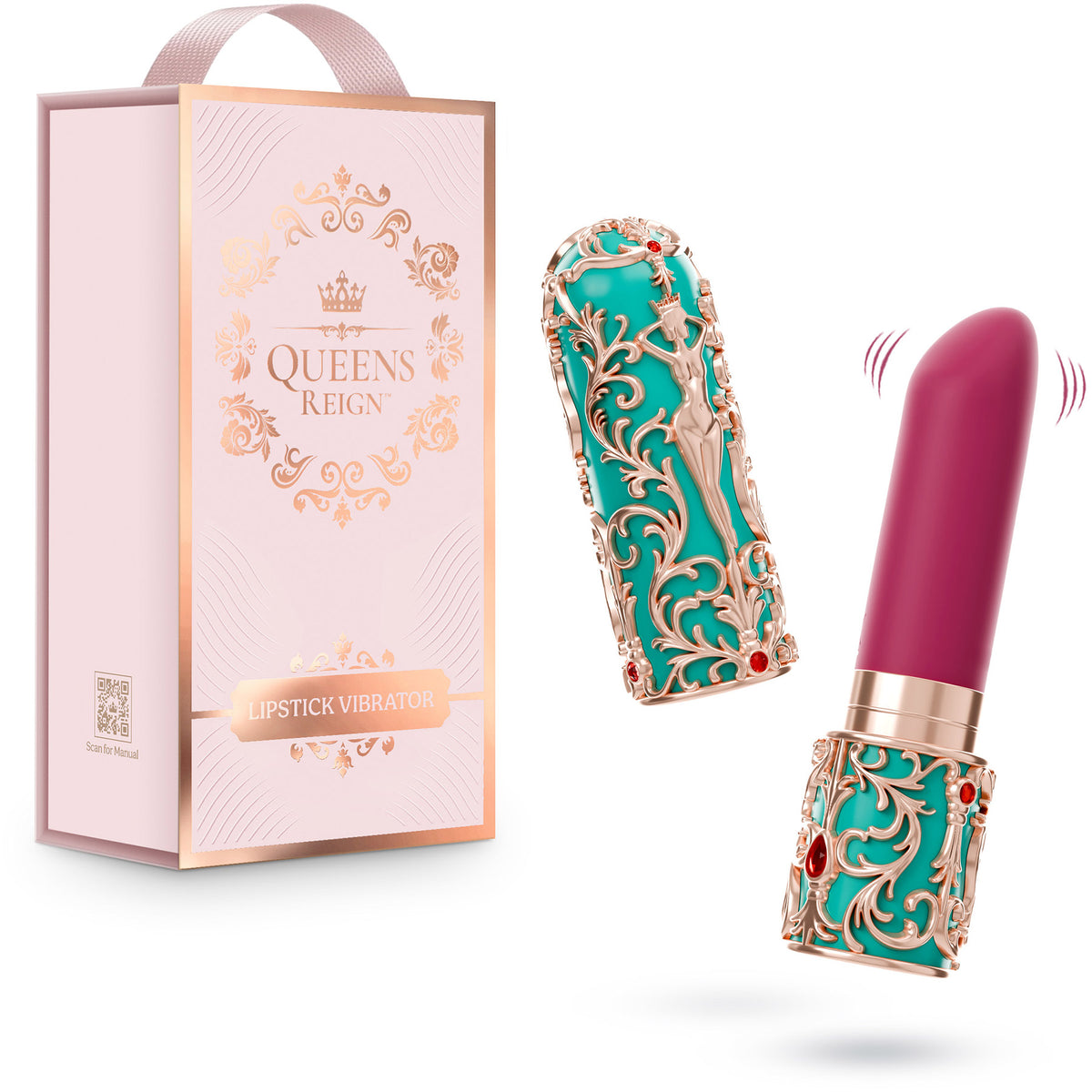 Queens Reign Luxury Silicone Rechargeable Waterproof Lipstick Vibrator