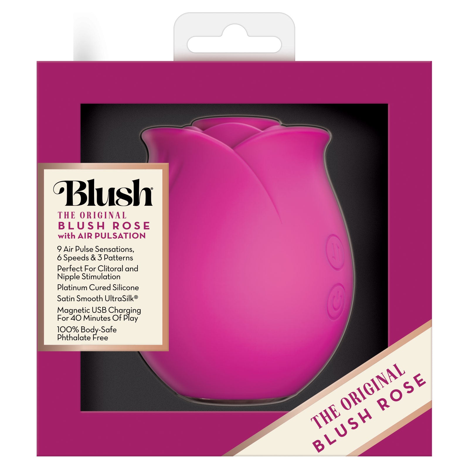 The Original Blush Rose With Air Pulsation Rechargeable Silicone Clitoral Stimulator