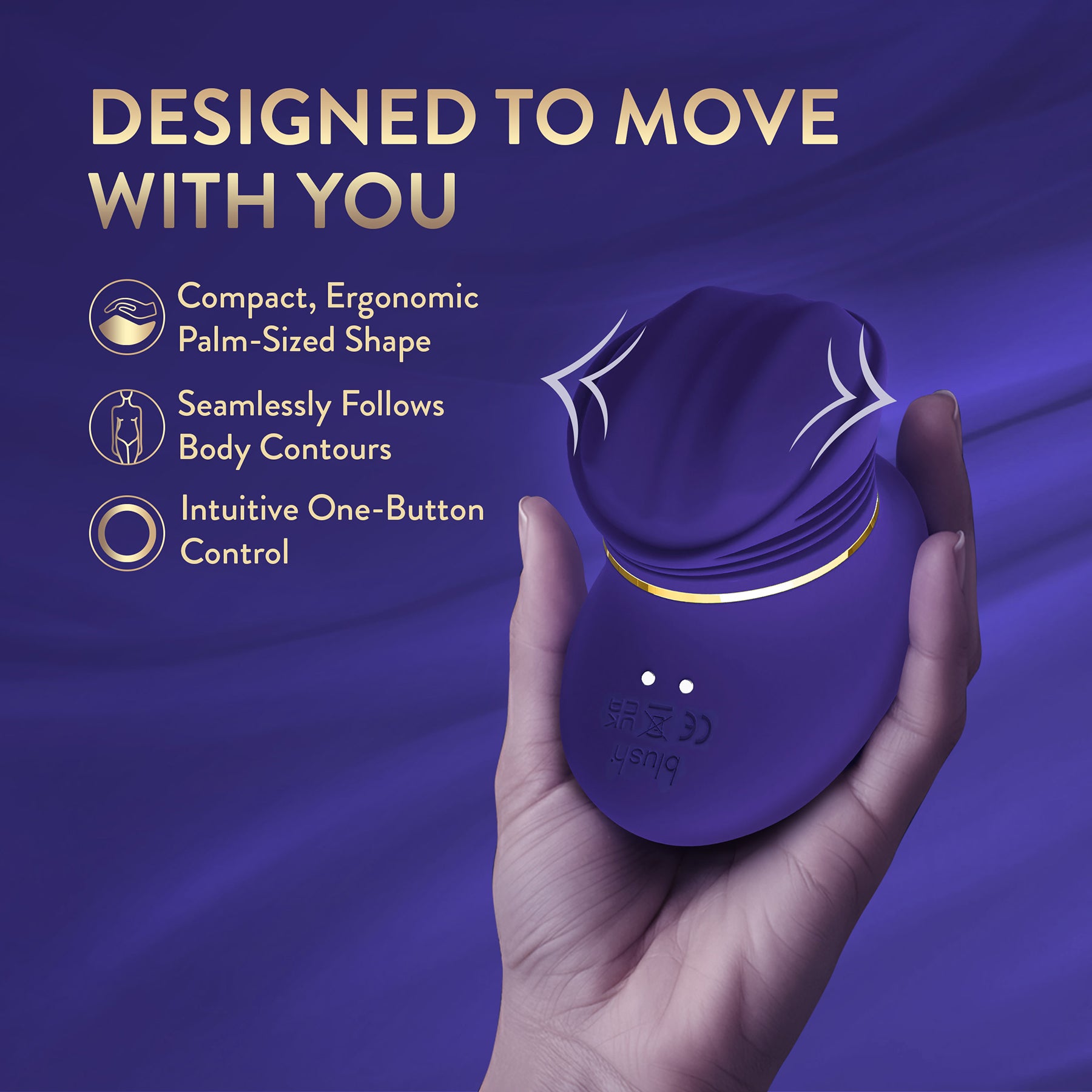 The Blush Collection Riana AutoRub™ Deep Clitoral Stimulator - Royal Indigo