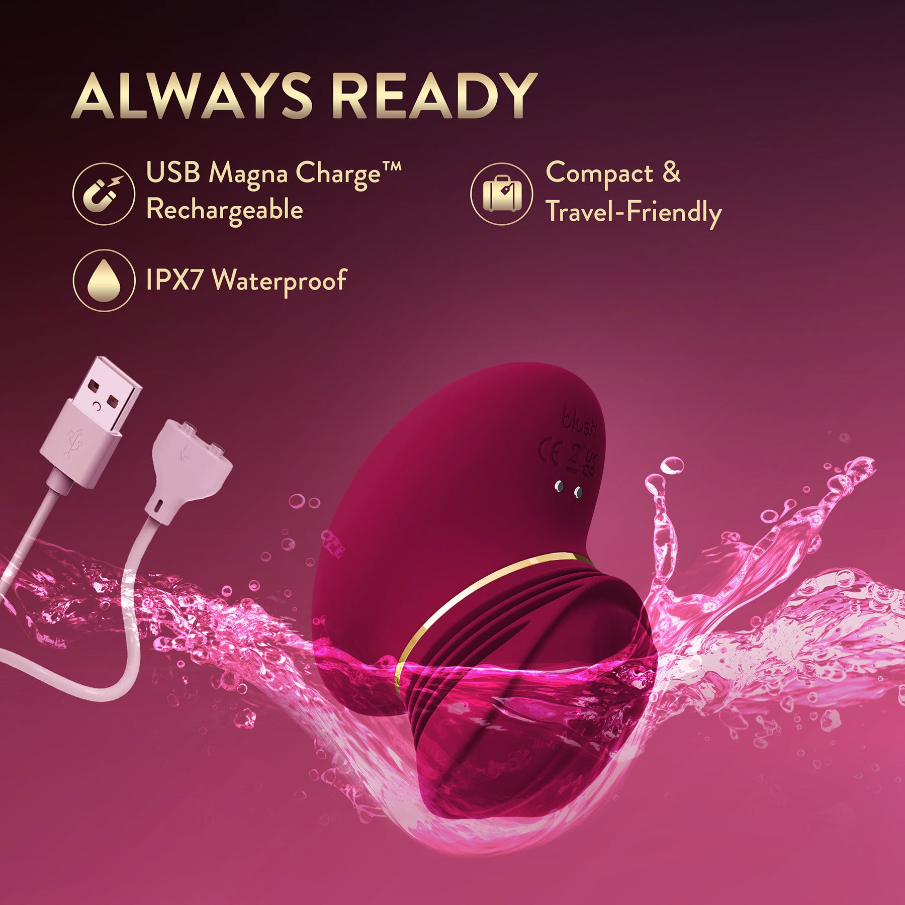 The Blush Collection Riana AutoRub™ Deep Clitoral Stimulator - Mulberry Wine