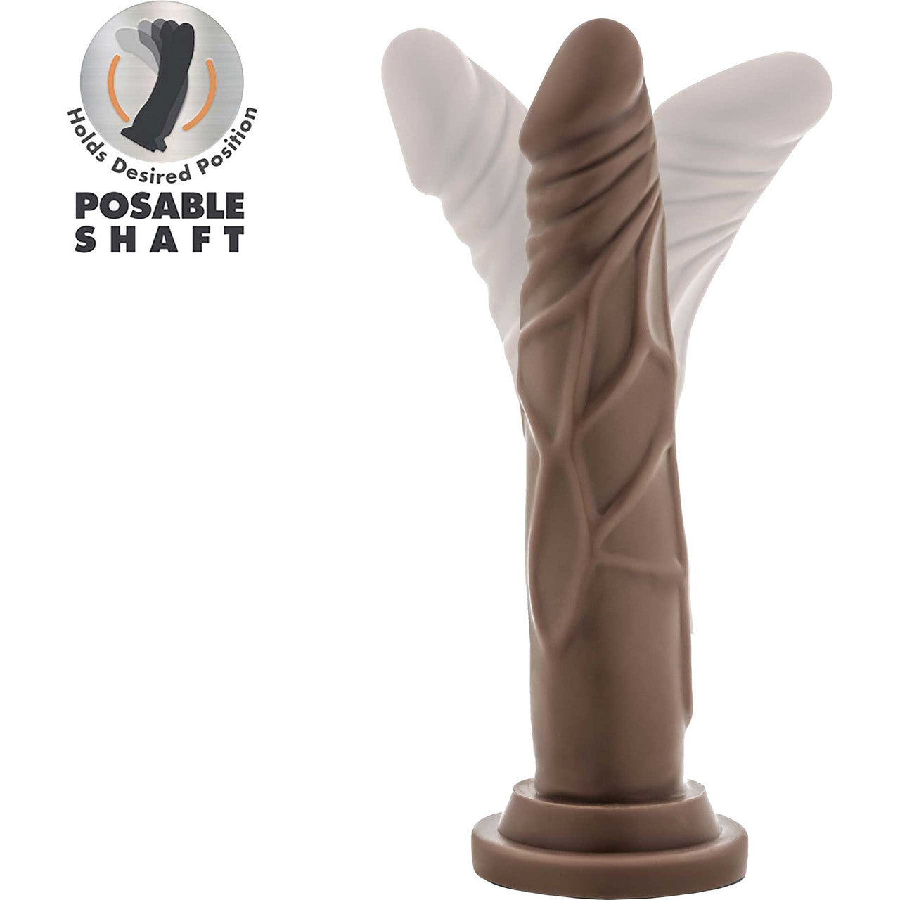 Dr. Skin Dr. Carter 7" Realistic Posable Silicone Dildo With Suction Cup By Blush - Chocolate